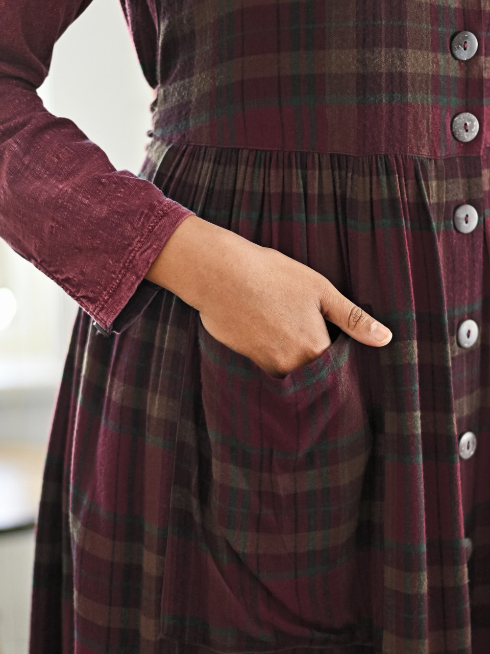 Dickens Plaid Pinafore Dress - Brown | Shop Beautiful Designs by