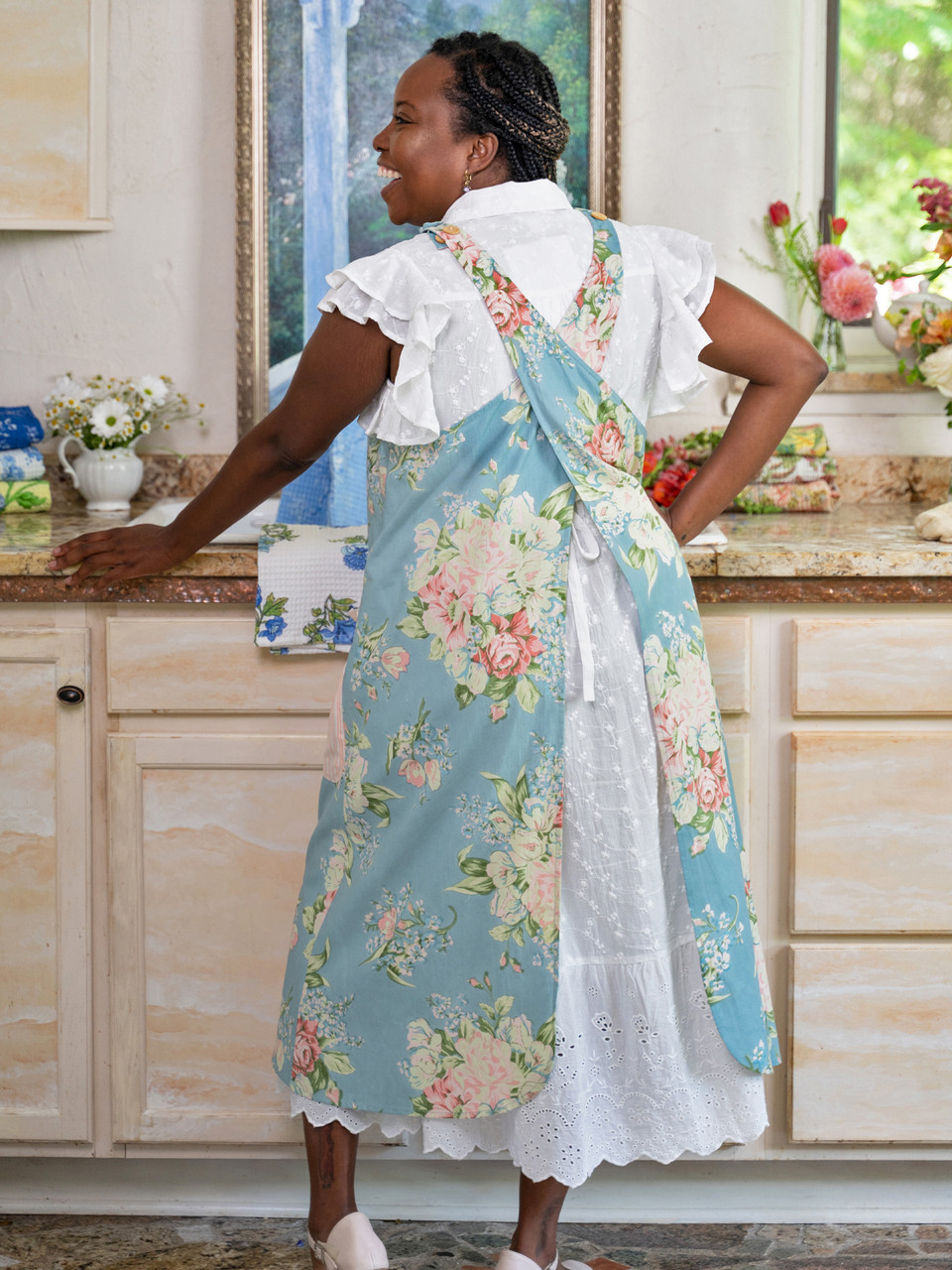 Blanche Farmhouse Apron - Mist | Shop Beautiful Designs by April