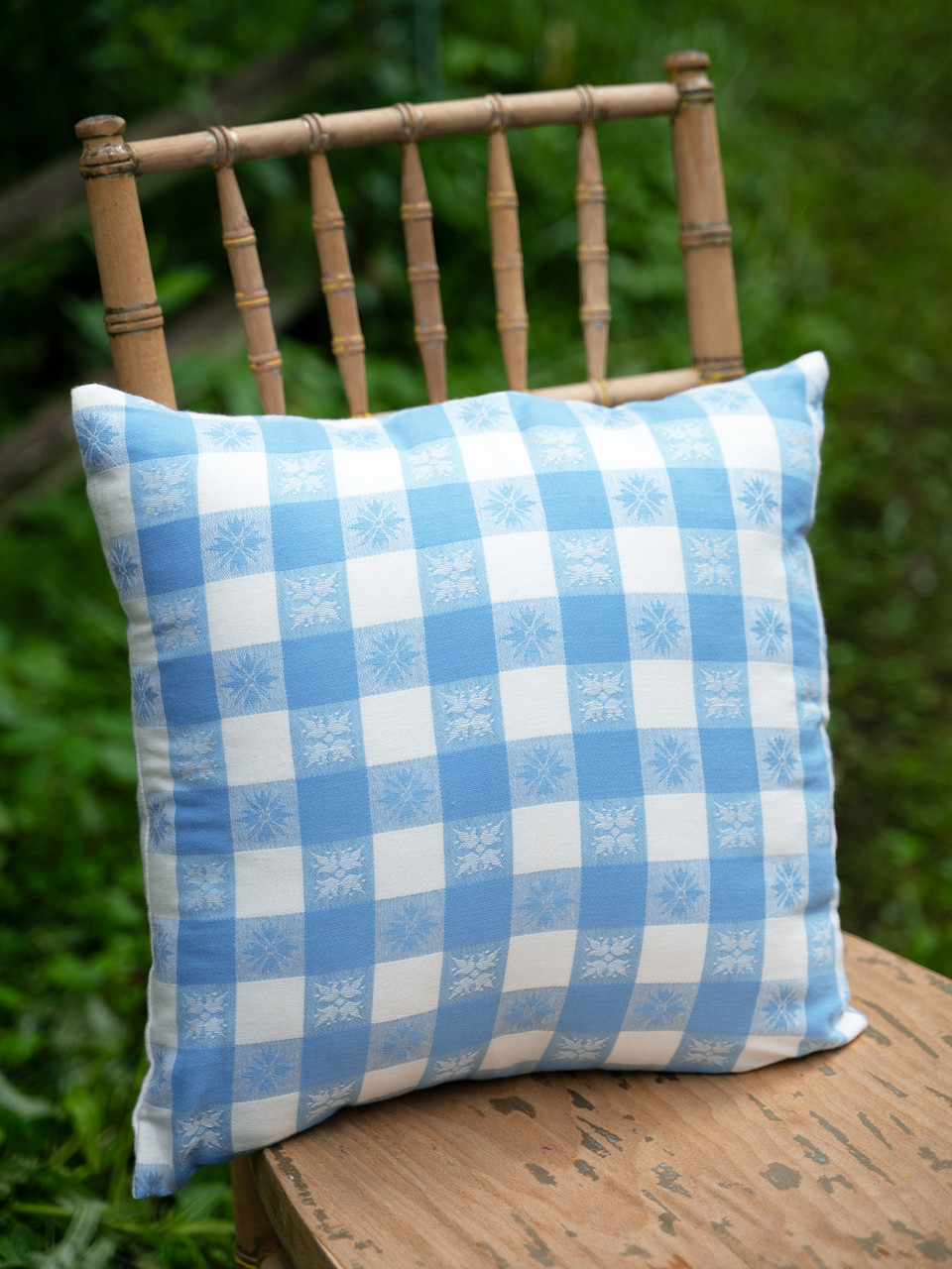 Charm Jacquard Cushion Cover - Blue | Shop Beautiful Designs by