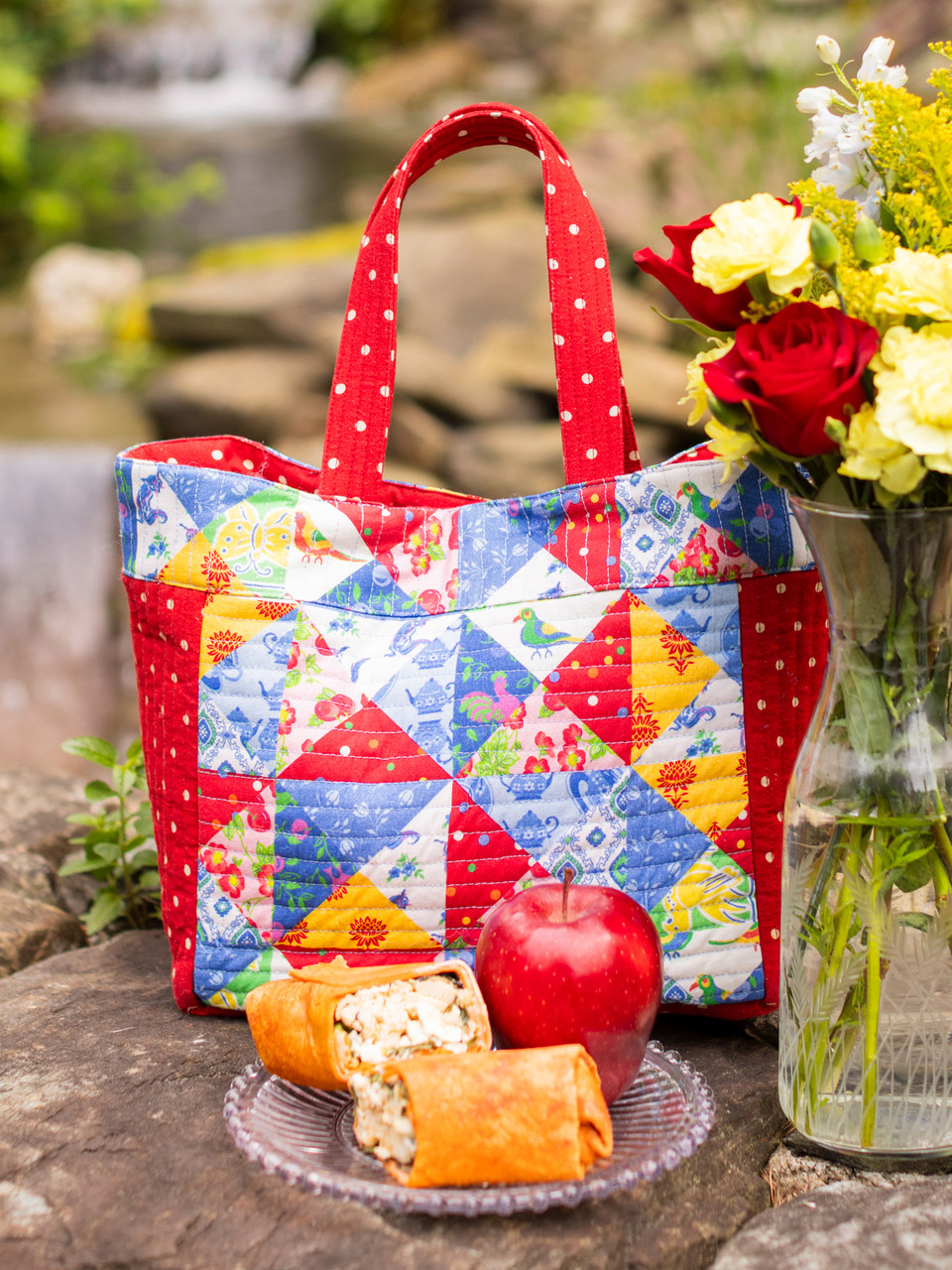バッグ apolina Patchwork Quilted Shopper Multi Primary Patchwork Lunch Bag - Multi | Shop Beautiful Designs by