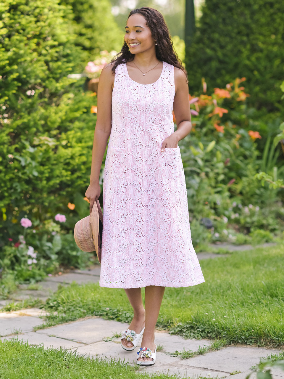 Ariel's Eyelet Porch Dress - Rose | Shop Beautiful Designs by April Cornell Ariel's Eyelet Porch Dress - Rose | Shop Beautiful Designs by April Cornell