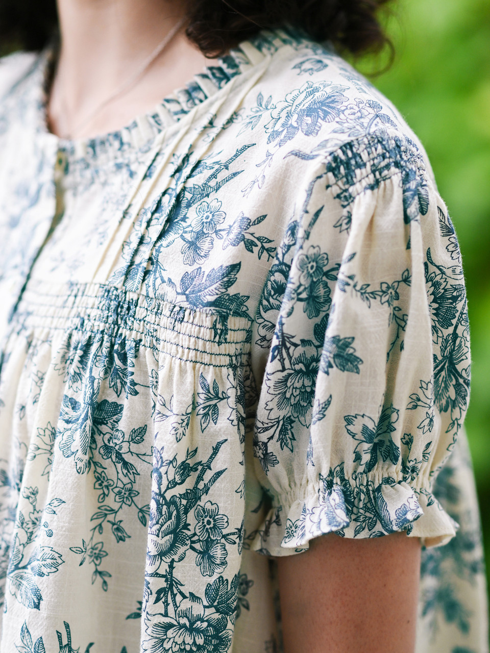 Dancing Rose Smock Blouse - Ecru | Shop Beautiful Designs by April