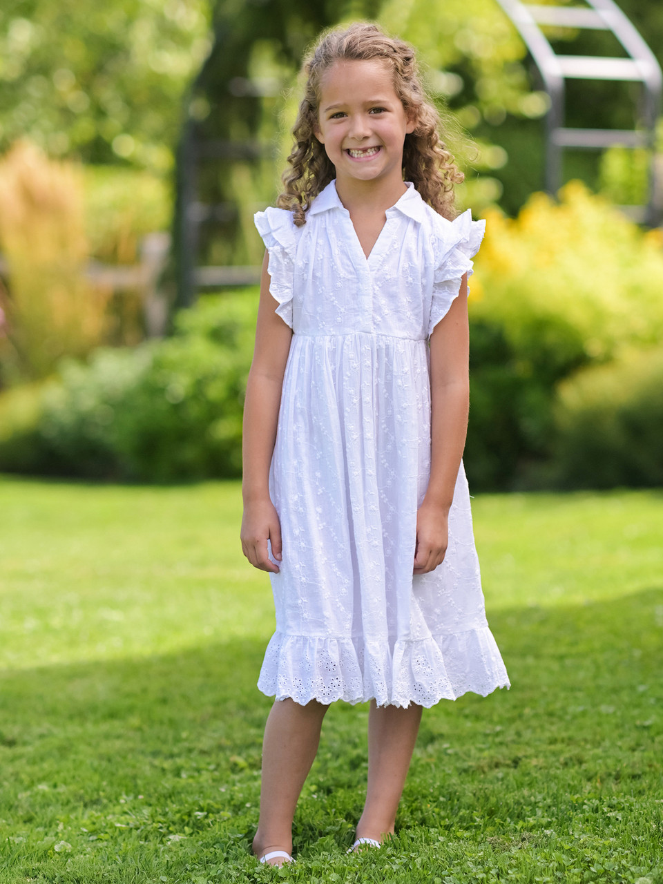 Maldives Kids Dress - White | Shop Beautiful Designs by April Cornell