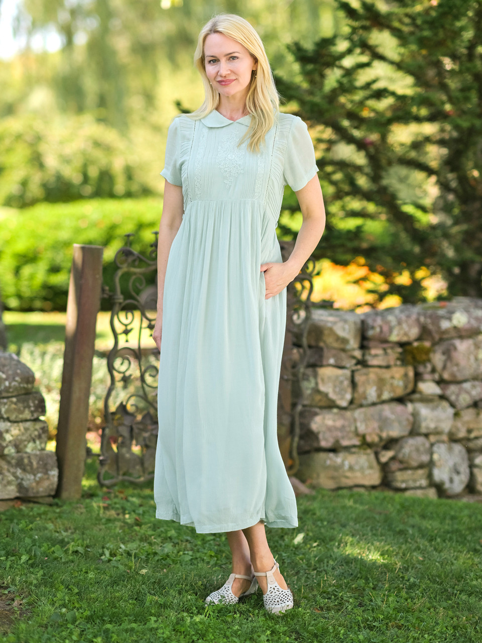 Folklore Dress - Soft Aqua | Shop Beautiful Designs by April Cornell