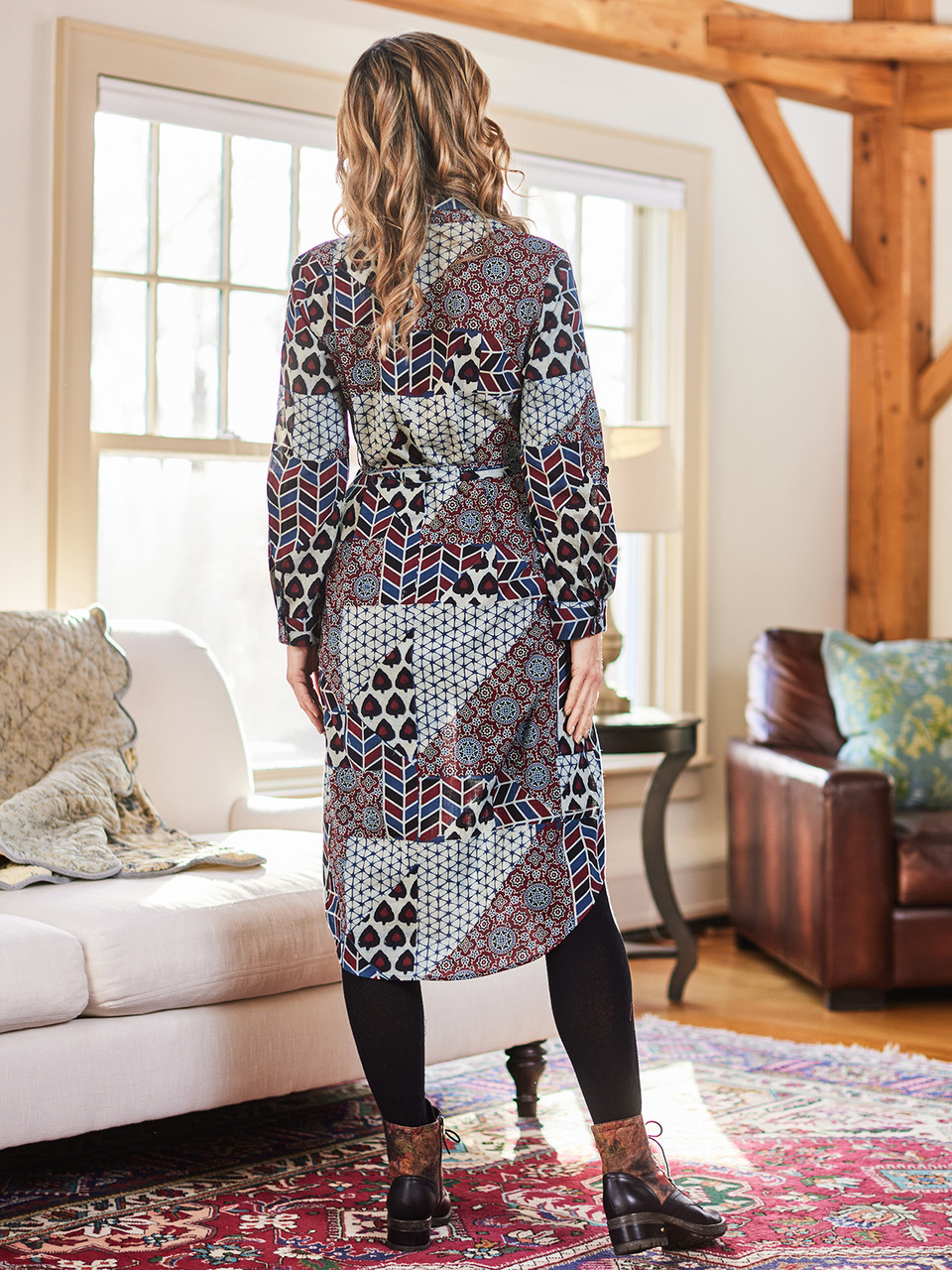 Indigo Patchwork Shirtdress | Shop Beautiful Designs by