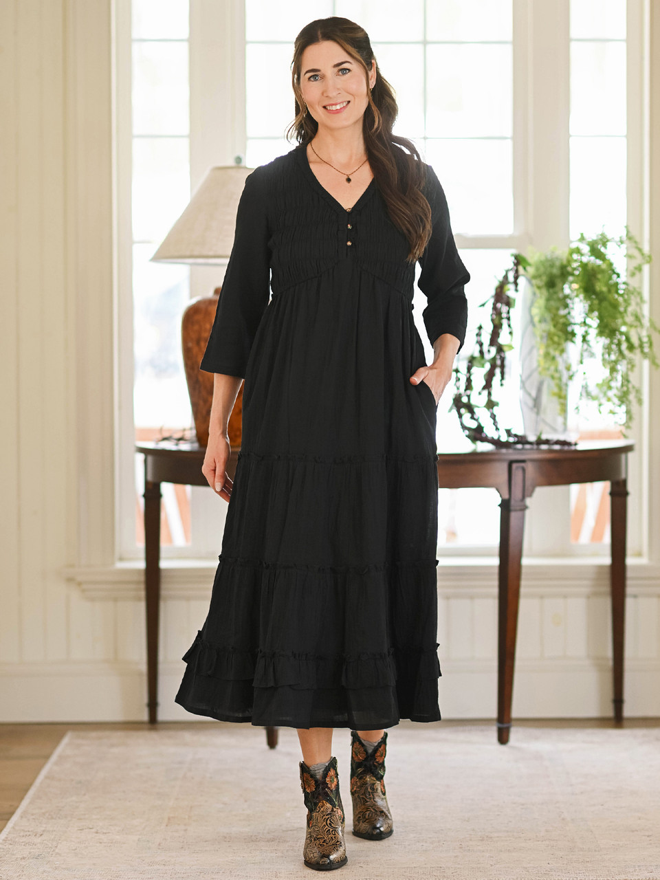 Silhouette Dress - Black | Shop Beautiful Designs by April Cornell