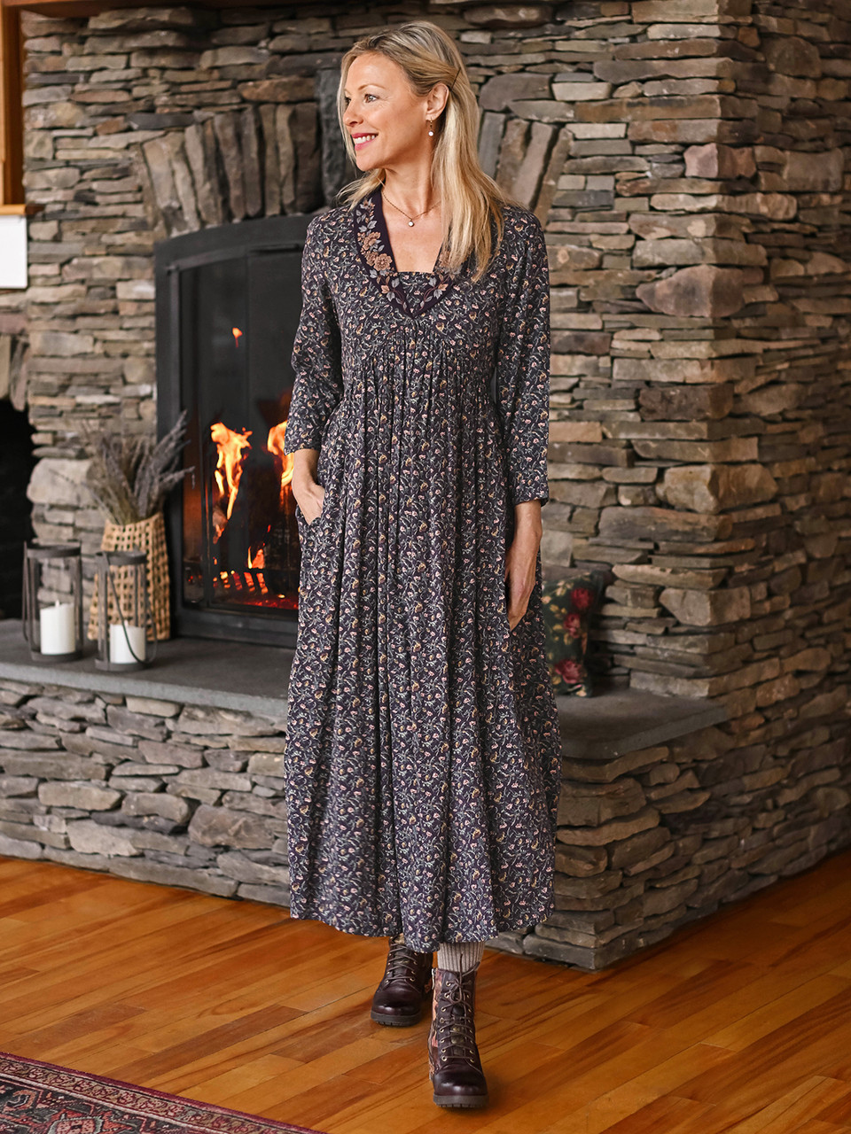 Posey Dress - Dark Plum | Shop Beautiful Designs by April Cornell