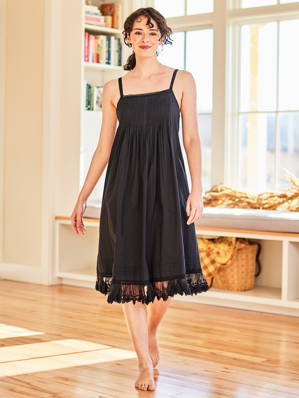 Esme Slip Nighty - Black | Shop Beautiful Designs by April Cornell