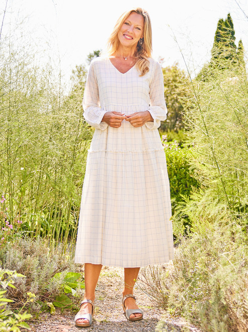 ワンピース Anduze Belted Check Dress Windsor Check Dress | Shop Beautiful Designs by April Cornell