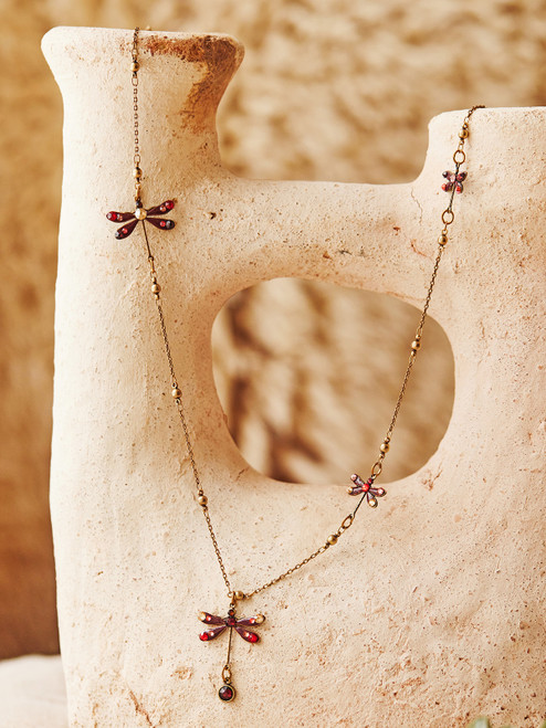 Crimson Dragonfly Necklace