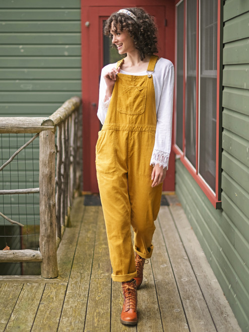 Cowgirl Corduroy Overall - Gold