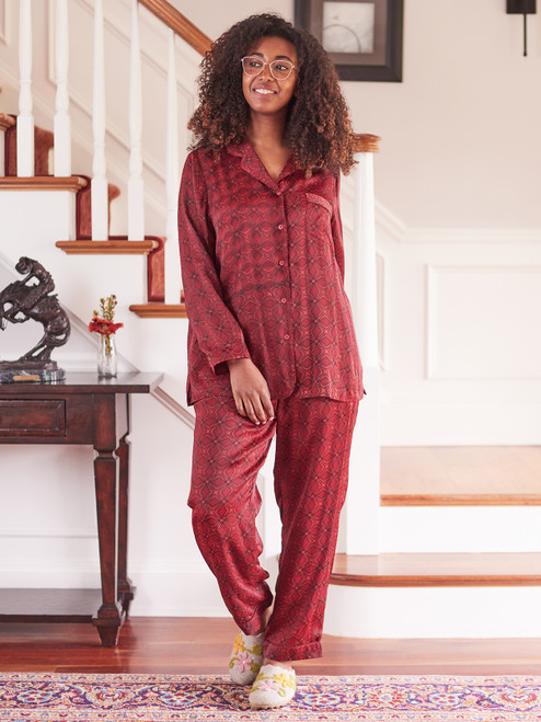 Satin Sapphire Pajama Set | Shop Beautiful Designs by April Cornell