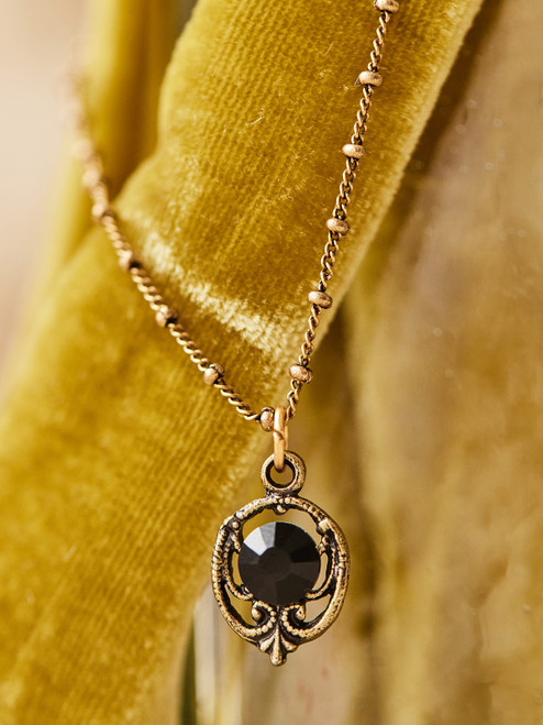 Midnight Drop Crystal Necklace