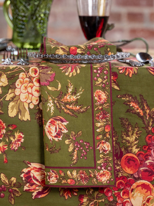 Bountiful Harvest Napkin Set of 4 - Olive
