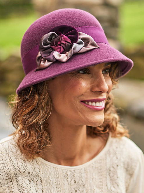 Plum Ribbon Cloche