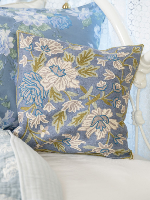 Everlasting Crewel Cushion Cover