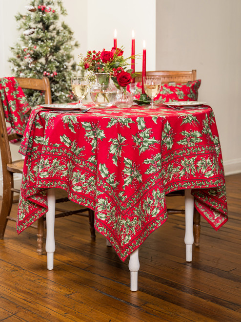 Holly Tablecloth - Red