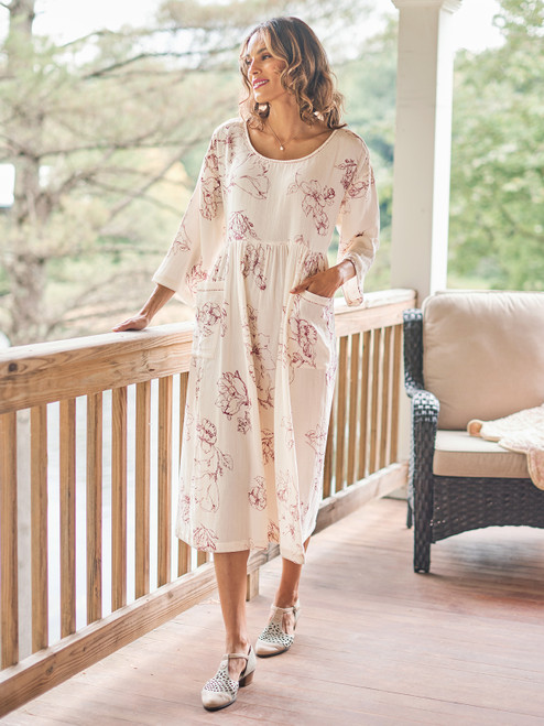 ワンピース Panama cotton dress MF5410_12NS_F0A08_S_OOO Muse Dress - Wine | Shop Beautiful Designs by April Cornell