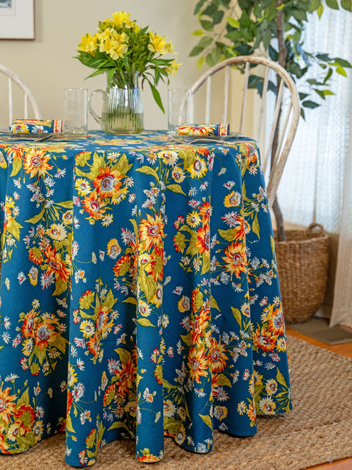 Marguerite Round Cloth - Teal