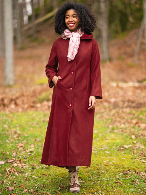 Robinhood Wool Coat - Cranberry
