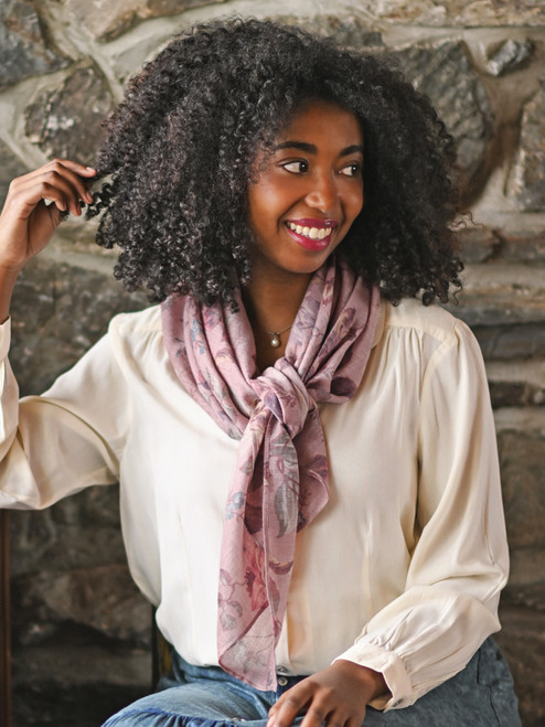Romance Rose Wool Scarf - Rose