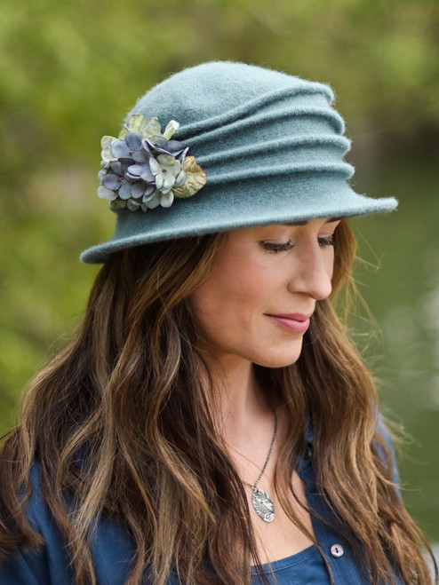 Hydrangea Wool Cloche - Smoke Blue