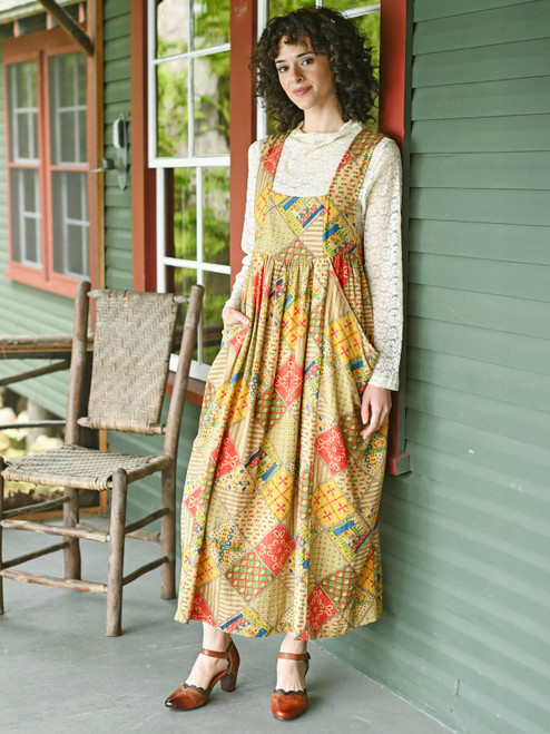 Maddie's Medley Pinafore Dress - Gold