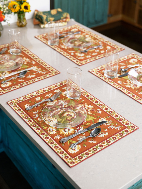 Marguerite Placemat Set of 4 - Rust