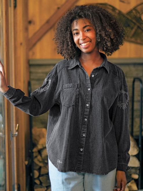 My Heart Knows Blouse - Charcoal