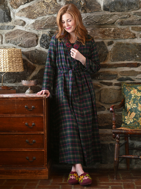 Saratoga Dressing Gown - Blue Green