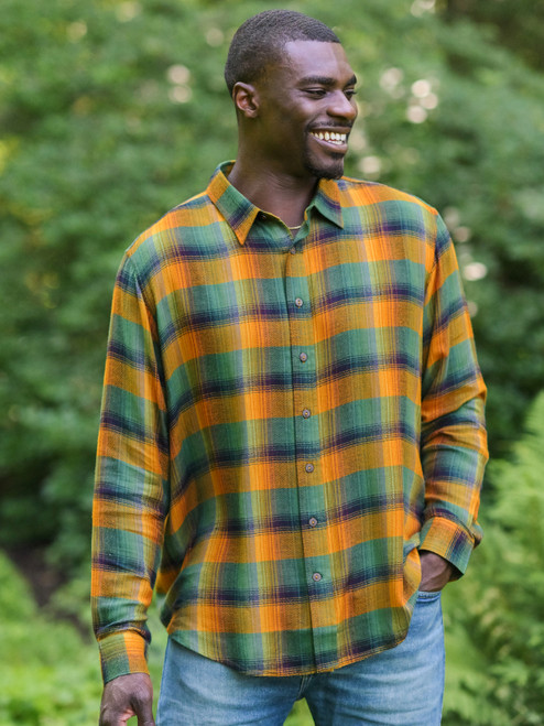 Northern Lights Flannel Shirt - Gold Multi