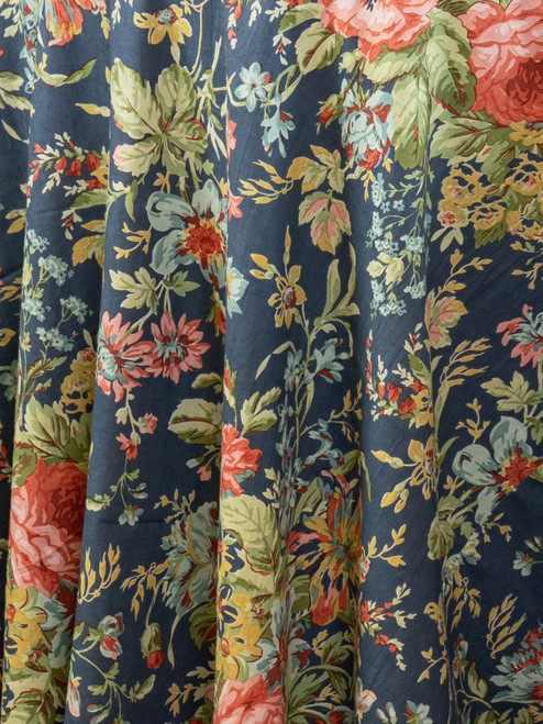 Eternal Rose Fabric by the Yard - Navy