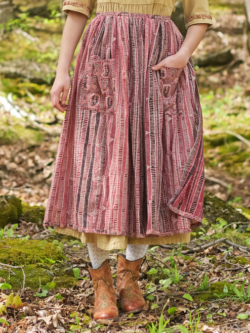 Pomegranate Stripe Half Pinny
