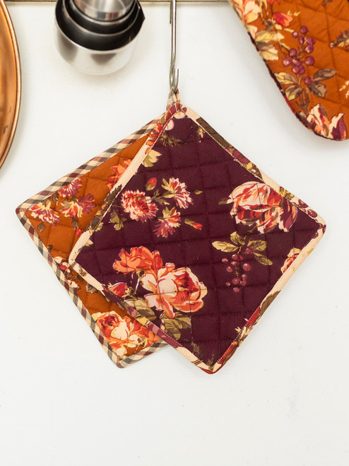 Bountiful Harvest Patchwork Potholder Set of 2 - Multi