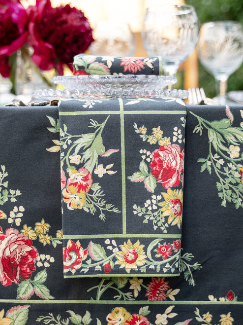 Russian Chintz Napkin Set of 4 - Soft Black | Shop Beautiful