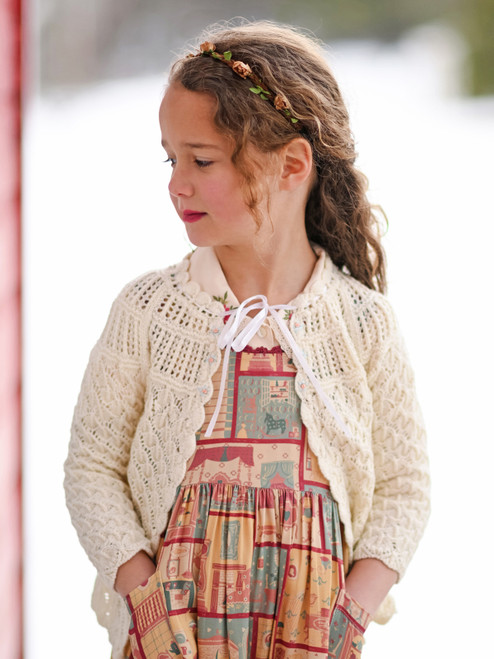 Precious Crochet Kids Sweater - Ecru