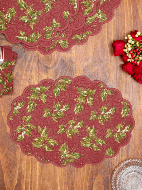Winterberry Quilted Placemat Set of 4