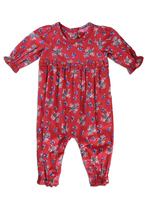 Reindeer Baby Jumpsuit - Red