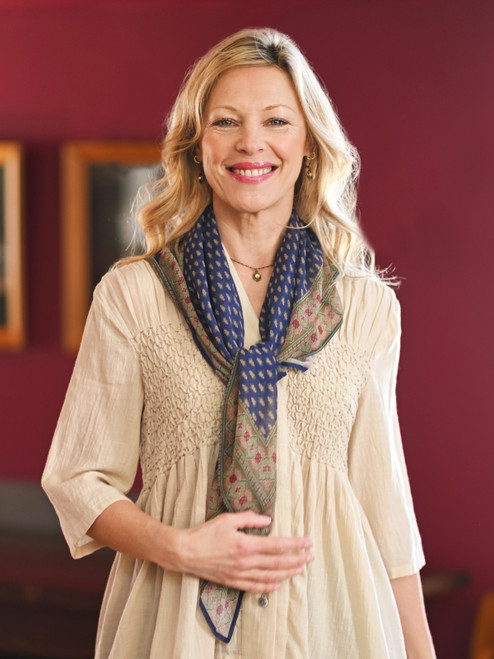 Provencal Boxed Scarf - Cobalt
