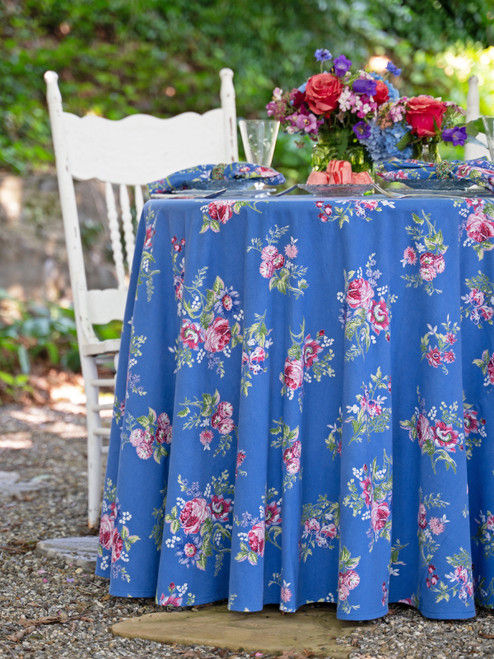 Russian Chintz Round Cloth - Blue