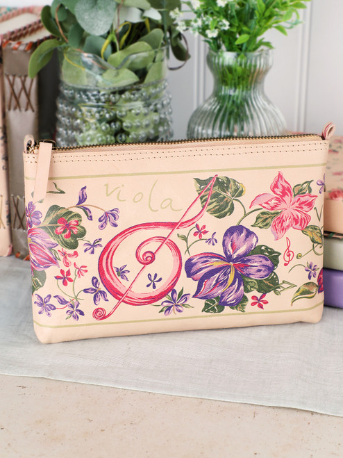 Violets Leather Pouch - Multi