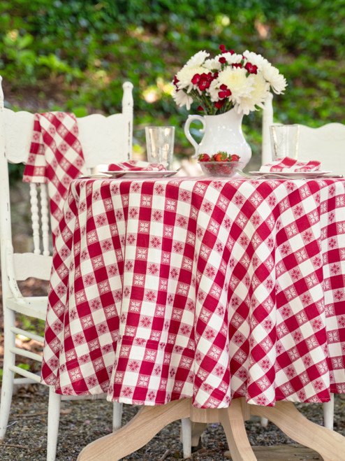 Charm Jacquard Round Cloth - Red