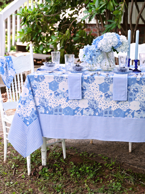 Porcelain Patchwork Tablecloth - Blue
