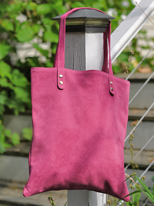 Suede Tote Bag - Pink