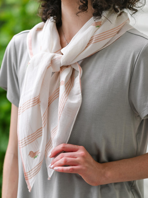 Bird Sanctuary Scarf - Ecru