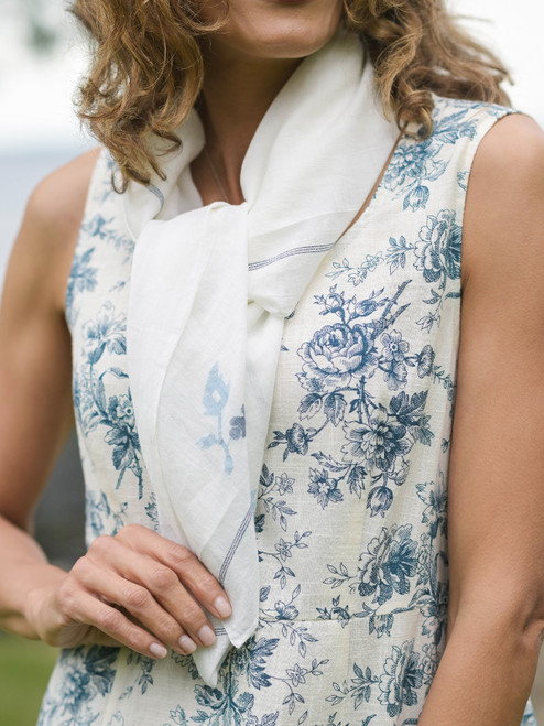 Far East Flowers Scarf - Ecru