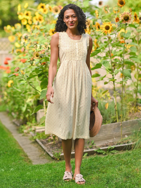 Candy Dot Porch Dress - Cream