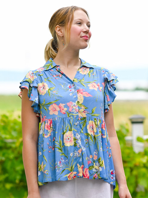Lillian Blouse - Blue