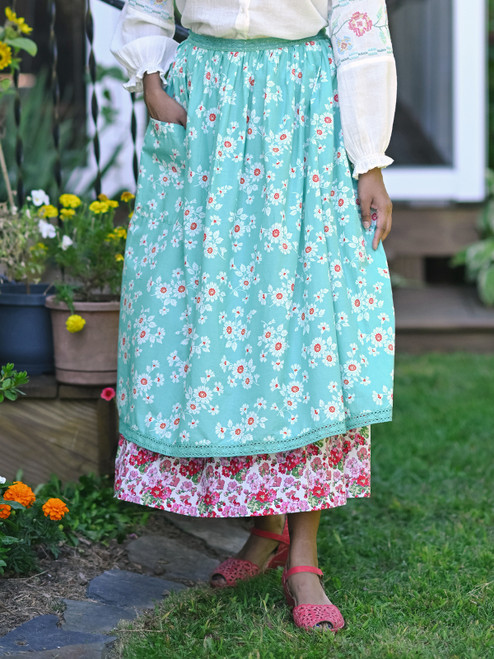 Daisy Half Pinny - Aqua