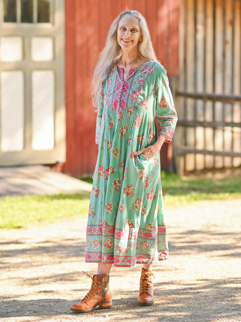 Tallulah Peasant Dress - Aqua